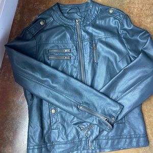 Macy’s Faux Leather Jacket Sz L